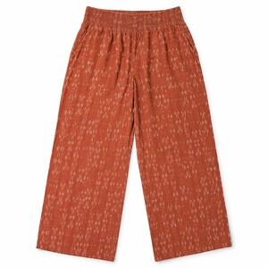 Large Linen Blend Pants Boho Coastal Wide Leg Smocked Waist Cottagecore Earthy